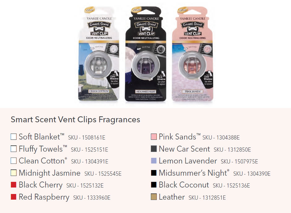 Yankee Candle propone le clips per profumare l'interno dell'automobile. Da New Old, Roma